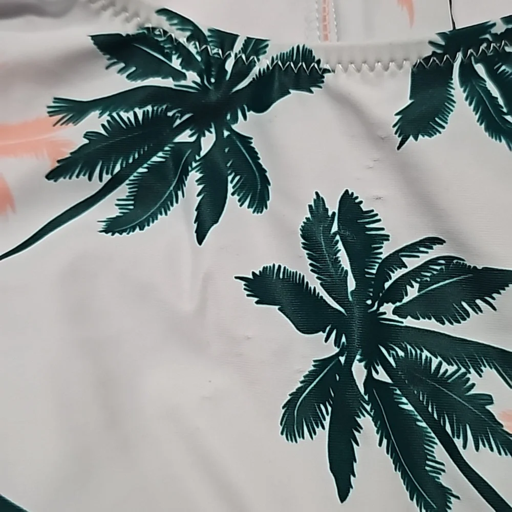 2-Piece Palm Tree/Green  Swimsuit Medium